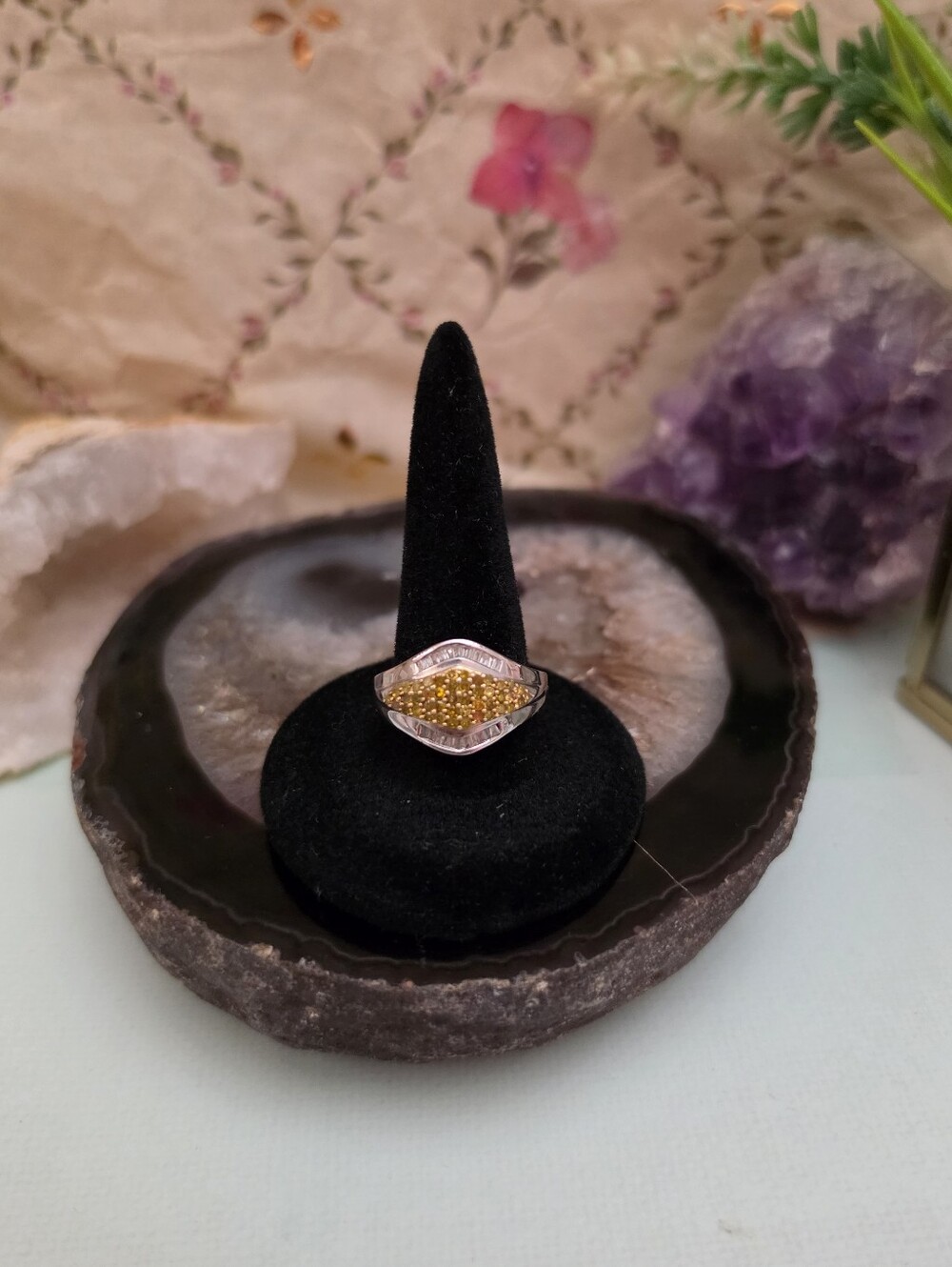 Gemporia Manhattan Collection 1/2ct Yellow & White Diamond Ring Size 7
